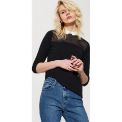 Bluzka z kokardą - Czarny. Czarne bluzki damskie House, s, bez wzorów, bez kołnierzyka, bez rękawów. Za 59,99 zł.