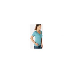 Koszulka krótki rękaw slim Gym & Pilates 530 damska. Niebieskie t-shirty damskie NYAMBA, l, bez wzorów, z elastanu, bez kołnierzyka, z krótkim rękawem, krótkie, bez kaptura, na jogę i pilates. Za 64,99 zł.