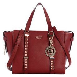 Guess Damska Torebka Eileen Studded Satchel. Brązowe torebki klasyczne damskie marki Guess, z aplikacjami, bez dodatków. Za 703,00 zł.
