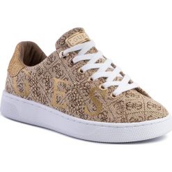 Sneakersy GUESS - Riderr3 FL5RD3 FAL12 BEIGE/BROWN. Brązowe półbuty damskie Guess, z tworzywa sztucznego. Za 449,00 zł.