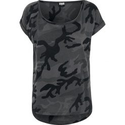 Bluzki damskie: Urban Classics Ladies Camo Back Shaped Tee Koszulka damska kamuflaż (Dark Camo)