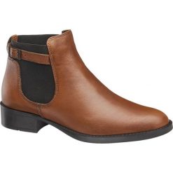 Botki damskie 5th Avenue brązowe. Pomarańczowe botki damskie 5th Avenue, ze skóry, bez obcasa, na obcasie, bez zapięcia. Za 179,90 zł.