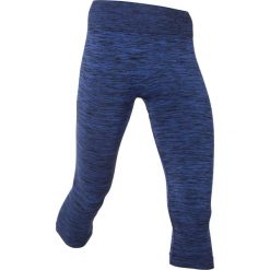Legginsy sportowe 3/4, bezszwowe bonprix szafirowy melanż. Niebieskie legginsy we wzory marki bonprix, z materiału. Za 37,99 zł.