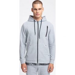 Bluza męska BLM200 - chłodny jasny szary melanż. Szare bluzy męskie 4f, m, bez wzorów, z dzianiny, z kapturem, bez rękawów, z kapturem. W wyprzedaży za 79,99 zł.