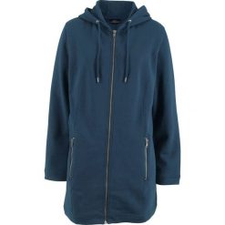 Długa bluza rozpinana bonprix ciemnoniebieski. Niebieskie bluzy damskie bonprix, bez wzorów, z długim rękawem, długie, bez kaptura. Za 99,99 zł.