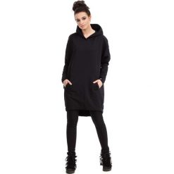 Czarna Bluza - Tunika z Kapturem i Kieszenią Kangurką. Czerwone tuniki damskie marki Molly.pl, na co dzień, s, z kapturem. Za 135,90 zł.