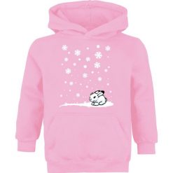 Zimowy króliczek Bluza z kapturem dziecięca jasnoróżowy (Light Pink). Czerwone bluzy niemowlęce zimowy króliczek, na zimę, z kapturem. Za 79,90 zł.