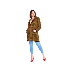 Sweter w kratę. Żółte swetry damskie Bird, xl, bez wzorów, bez rękawów, bez kaptura. Za 349,00 zł.