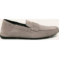 Calvin Klein - Mokasyny skórzane. Szare mokasyny męskie Calvin Klein, ze skóry. Za 519,90 zł.