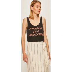 Billabong - Top. Czarne bluzki damskie Billabong, s, z nadrukiem, z bawełny, casualowe, z okrągłym kołnierzem, bez rękawów. Za 89,90 zł.
