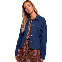 Denim Dzianinowa Kurtka Bomberka. Pomarańczowe kurtki damskie Moe, s, bez wzorów, z elastanu, bez kaptura. Za 224,90 zł.