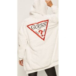 Guess Jeans - Kurtka dwustronna. Białe kurtki damskie s, z aplikacjami, z elastanu, długie. Za 819,90 zł.