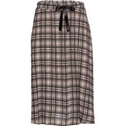 Spódnica midi z wiązanym paskiem bonprix czarno-beżowy w kratę. Czarne spódniczki damskie bonprix, w paski, midi. Za 44,99 zł.