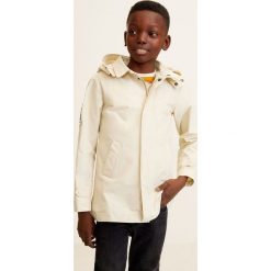 Mango Kids - Kurtka dziecięca Trench 110-164 cm. Szare kurtki chłopięce marki Mango Kids, bez wzorów, z bawełny, krótkie, bez kaptura. W wyprzedaży za 139,90 zł.
