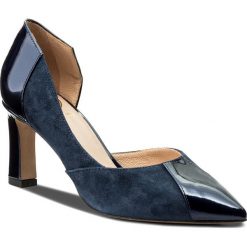 Półbuty damskie: Półbuty BALDOWSKI – W00384-7633-002 Lakier Granat Perła/Zamsz Top Blue