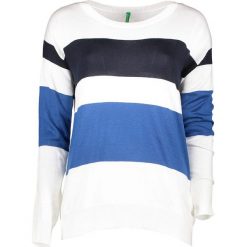 Sweter w kolorze niebiesko-białym. Niebieskie bez kategorii Benetton, s, z dzianiny, z okrągłym kołnierzem. W wyprzedaży za 54,95 zł.
