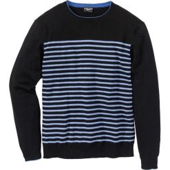 Swetry klasyczne męskie: Sweter w paski Regular Fit bonprix czarny w paski