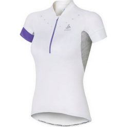 Odlo Stand-Up Collar Short Sleeve 1/2 Zip Isola 410911-10000 t-shirt damskie białe L. Białe t-shirty damskie Odlo, s, bez wzorów, z poliesteru, ze stójką. W wyprzedaży za 79,99 zł.