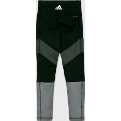 Adidas Performance - Legginsy dziecięce 140-170 cm. Czarne spodnie dziewczęce marki adidas Performance, bez wzorów, z elastanu, z podwyższonym stanem. Za 149,90 zł.