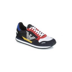 Buty Emporio Armani X4X215-XL200. Niebieskie trampki męskie Emporio Armani, bez wzorów, bez zapięcia. Za 729,00 zł.