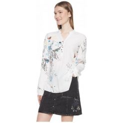 Bluzki asymetryczne: Desigual Bluzka Damska Words Xs Biała