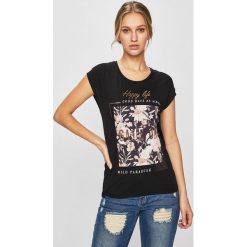 Haily's - Top. Czarne bluzki damskie Haily's, s, z nadrukiem, z poliesteru, z okrągłym kołnierzem, z krótkim rękawem. Za 59,90 zł.