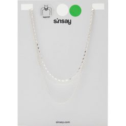 Naszyjnik - Srebrny. Szare naszyjniki damskie Sinsay, srebrne. Za 10,00 zł.