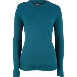 Sweter bonprix niebieskozielony morski. Niebieskie swetry klasyczne damskie marki DOMYOS, z elastanu, street, z okrągłym kołnierzem. Za 54,99 zł.