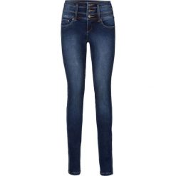 Dżinsy ze stretchem "Szczuplejsze brzuch, uda i pośladki" SLIM bonprix ciemnoniebieski. Niebieskie jeansy damskie bonprix, z jeansu. Za 179,99 zł.