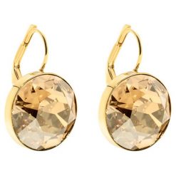 Swarovski - Kolczyki Bella. Żółte kolczyki damskie Swarovski, z kryształem, metalowe. Za 349,90 zł.