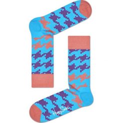 Happy Socks - Skarpetki Dogtooth. Niebieskie skarpetki damskie Happy Socks, z bawełny. W wyprzedaży za 29,90 zł.