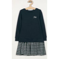 Polo Ralph Lauren - Sukienka dziecięca 128-176 cm. Niebieskie sukienki dziewczęce Polo Ralph Lauren, bez wzorów, z bawełny, z długim rękawem, długie, mini, oversize. Za 449,90 zł.