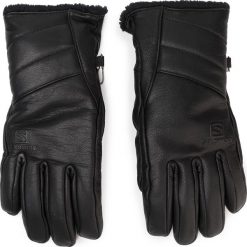 Rękawiczki Damskie SALOMON - Insulated Gloves Gants LC1183700 Black. Czarne rękawiczki damskie Salomon, bez wzorów, ze skóry ekologicznej. W wyprzedaży za 249,00 zł.