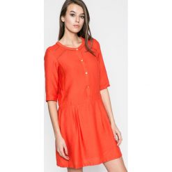 Answear - Sukienka Rita. Szare sukienki mini ANSWEAR, na co dzień, l, z materiału, casualowe, z okrągłym kołnierzem, z krótkim rękawem, proste. W wyprzedaży za 79,90 zł.