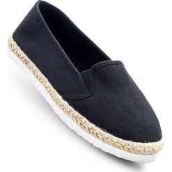 Espadryle bonprix czarny. Czarne baleriny damskie marki bonprix, bez wzorów, sportowe, bez obcasa. Za 34,99 zł.