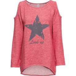 Bluza z gwiazdą bonprix czerwony melanż. Czerwone bluzy damskie bonprix, bez wzorów, bez rękawów, bez kaptura. Za 54,99 zł.