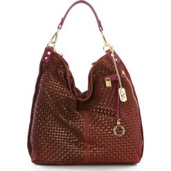 Torebki klasyczne damskie: Skórzana torebka w kolorze czerwonym - 42 x 38 x 17 cm