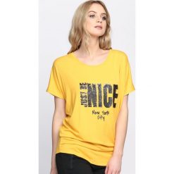 Bluzki, topy, tuniki: Żółty T-shirt Just Be Nice