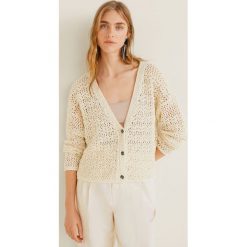 Mango - Kardigan. Swetry damskie Mango, s, bez wzorów, z bawełny, bez rękawów, bez kaptura. Za 159,90 zł.