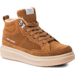 Sneakersy PEPE JEANS - Abby Tan PLS30929 Nut Brown 877. Pomarańczowe półbuty damskie Pepe Jeans, bez wzorów, z jeansu, bez obcasa, na płaskiej podeszwie, bez zapięcia. Za 369,00 zł.