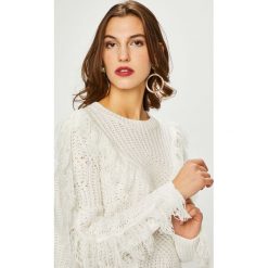 Vila - Sweter Dulin. Białe swetry damskie Vila, s, bez wzorów, z bawełny, z krótkim rękawem, krótkie, bez kaptura. W wyprzedaży za 69,90 zł.