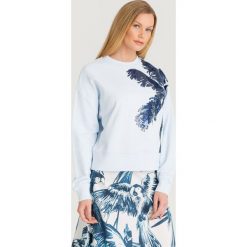 BLUZA LINCE Sportmax Code. Niebieskie bluzy damskie Sportmax Code, s, z haftami, z materiału, bez rękawów, bez kaptura. Za 447,30 zł.