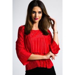 Czerwona Plisowana Bluzka 1183. Czerwone bralety damskie marki Fasardi, l. Za 49,00 zł.