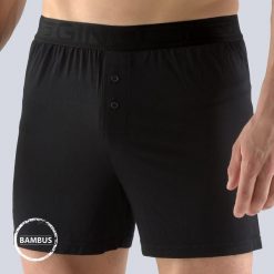 Luźne męskie bokserki GINO Bamboo czarne I. Czarne bokserki męskie GINO, bez wzorów, z dzianiny. Za 44,99 zł.