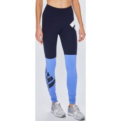 Adidas Performance - Legginsy. Niebieskie legginsy damskie marki adidas Performance, s, z nadrukiem, z elastanu. W wyprzedaży za 129,90 zł.