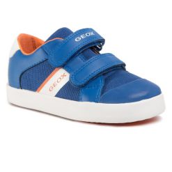 Sneakersy GEOX - B Gisli B. B B021NB 01054 C0685 S Royal/Orange. Niebieskie trampki chłopięce Geox, bez wzorów, ze skóry ekologicznej, na rzepy. W wyprzedaży za 159,00 zł.
