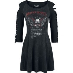 Rock Rebel by EMP New Dimension Sukienka szary. Szare sukienki damskie marki Rock Rebel by EMP, l, z nadrukiem, rockowe, z okrągłym kołnierzem, bez rękawów. Za 164,90 zł.