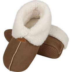 Soxo - Kapcie. Brązowe kapcie damskie marki Soxo, z materiału. Za 64,99 zł.