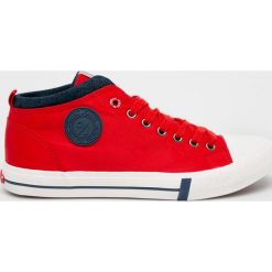 Cross Jeans - Trampki. Czerwone trampki męskie Cross Jeans, bez wzorów, z jeansu, na sznurówki. Za 119,90 zł.