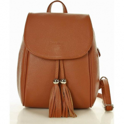 VERONICA MARCO MAZZINI Plecak skórzany italian backpack - camel. Brązowe plecaki damskie marki MAZZINI, bez wzorów, ze skóry, eleganckie, bez dodatków. Za 259,00 zł.